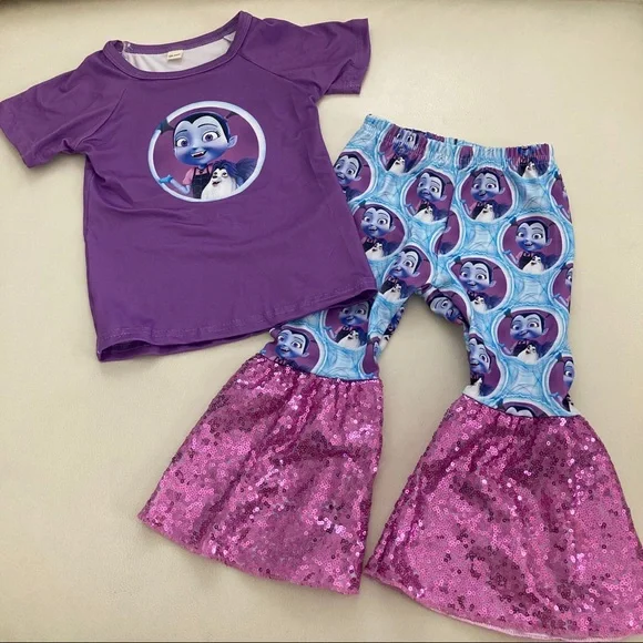 Vampirina Sequin Sparkly Purple pants outfit